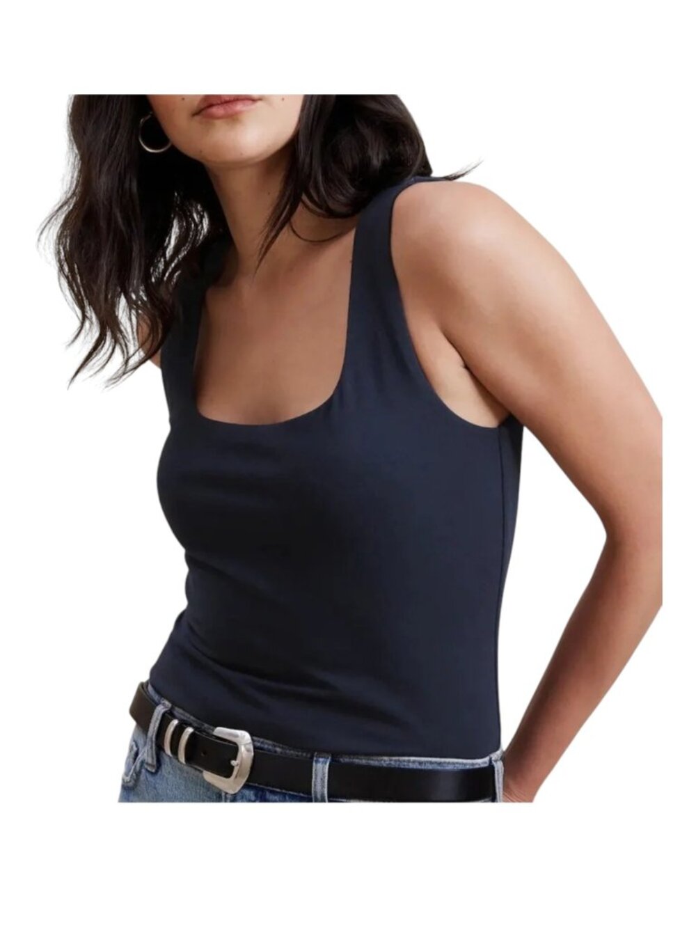 BANANA REPUBLIC FACTORY Soft Stretch Square-Neck Top - Size Medium